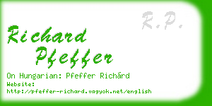richard pfeffer business card